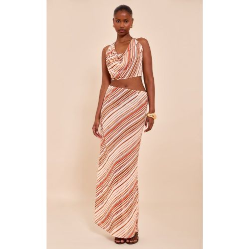Jupe longue en mousseline de soie rayée à taille mi-haute - PrettyLittleThing - Modalova