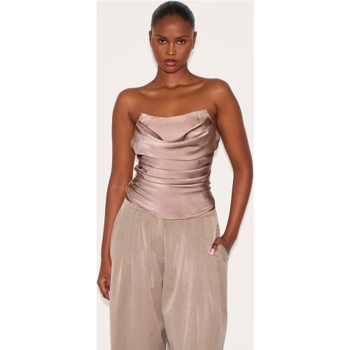 Corset satiné froncé - PrettyLittleThing - Modalova