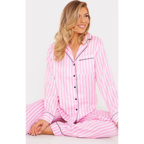 Ensemble de pyjama long en jacquard à liserés contrastants - PrettyLittleThing - Modalova