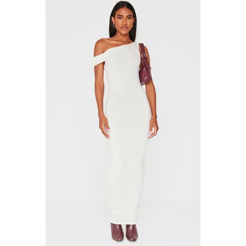 Robe longue côtelée asymétrique - PrettyLittleThing - Modalova