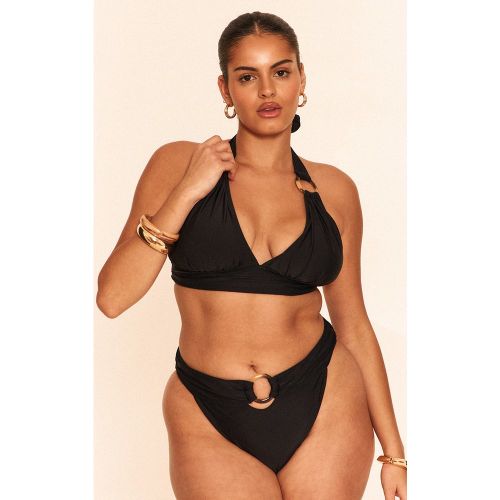 Plus Haut de maillot de bain triangle froncé à empiècements anneaux - PrettyLittleThing - Modalova