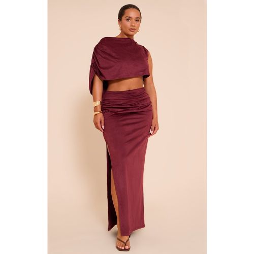 Shape Jupe longue en suédine froncée fendue sur le côté | Taille 38 - PrettyLittleThing - Modalova