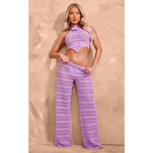 Pantalon de plage large en maille crochetée à taille incurvée - PrettyLittleThing - Modalova