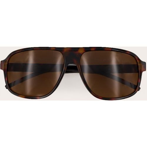 Lunettes de soleil style aviateur écailles à monture fine et verres - PrettyLittleThing - Modalova