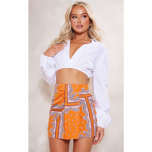 Mini jupe drapée devant à imprimé aztèque - PrettyLittleThing - Modalova