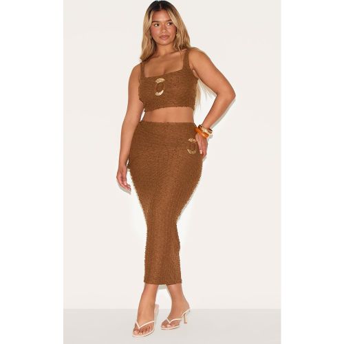 Shape Jupe mi-longue texturée à anneau doré martelé - PrettyLittleThing - Modalova
