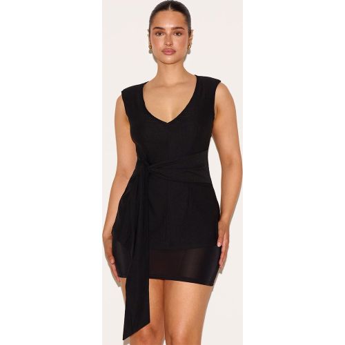 Shape Top long tissé stretch à décolleté devant et ceinture - PrettyLittleThing - Modalova