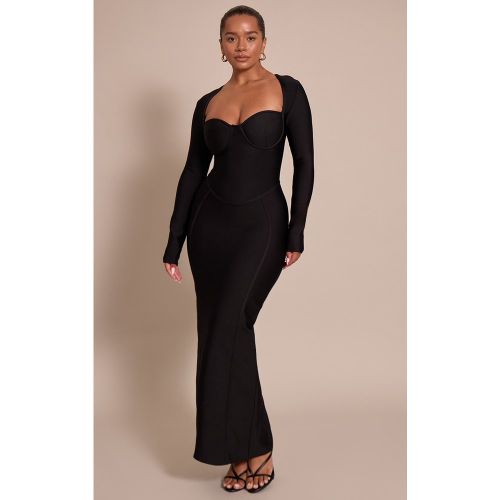 Robe mi-longue Sculpt à bandes manches longues corset | Taille 34 - PrettyLittleThing - Modalova