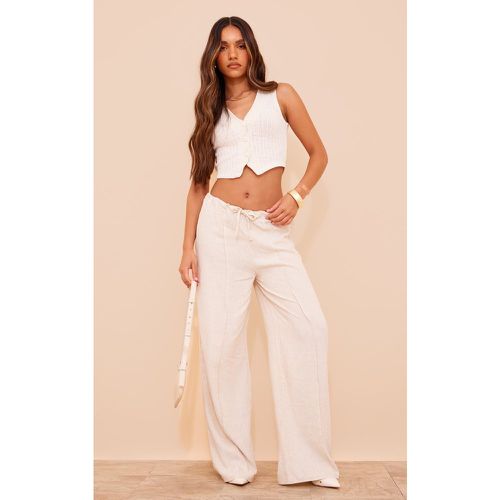 Pantalon ample à pinces en effet lin - PrettyLittleThing - Modalova