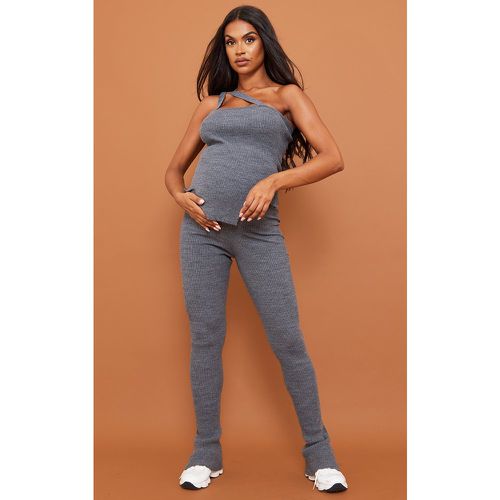Maternité Pantalon de grossesse flare en maille tricot à taille haute - PrettyLittleThing - Modalova