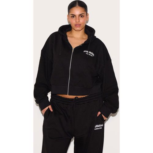 Plus Hoodie deluxe imprimé à zip - PrettyLittleThing - Modalova