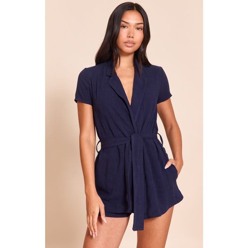 Combishort jupe-short portefeuille en effet lin - PrettyLittleThing - Modalova