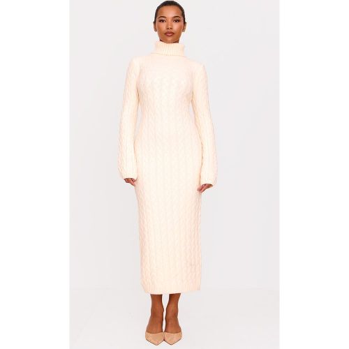 Robe longue en maille épaisse torsadée à col roulé - PrettyLittleThing - Modalova