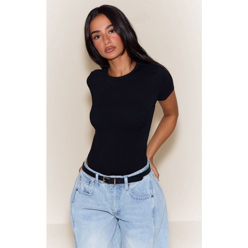 Petite Body en coton à col ras et manches courtes | Taille 40 - PrettyLittleThing - Modalova