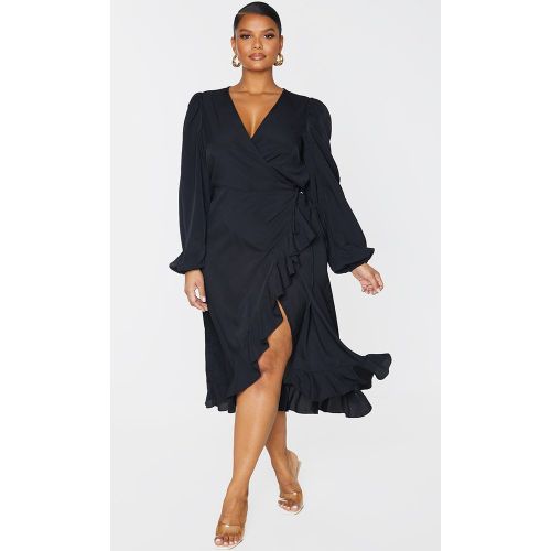 Plus Robe cache-coeur mi-longue volantée | Taille 48 - PrettyLittleThing - Modalova