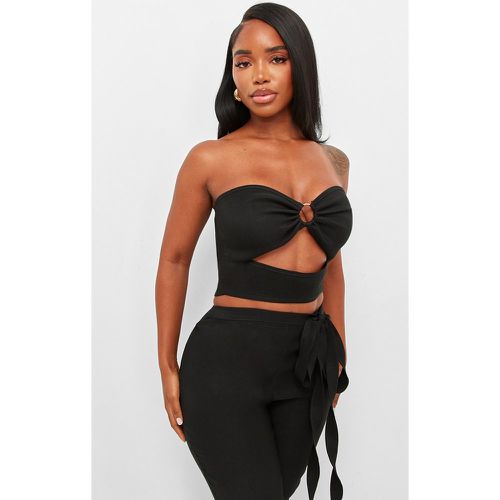 Shape Top bustier tissé stretch et détail noeud - PrettyLittleThing - Modalova