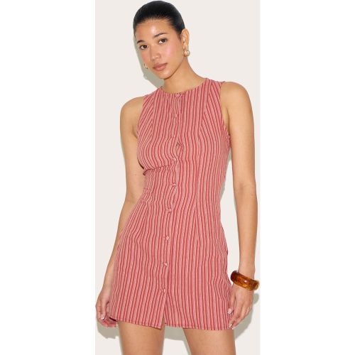 Robe droite à fines rayures et boutons | Taille 44 - PrettyLittleThing - Modalova