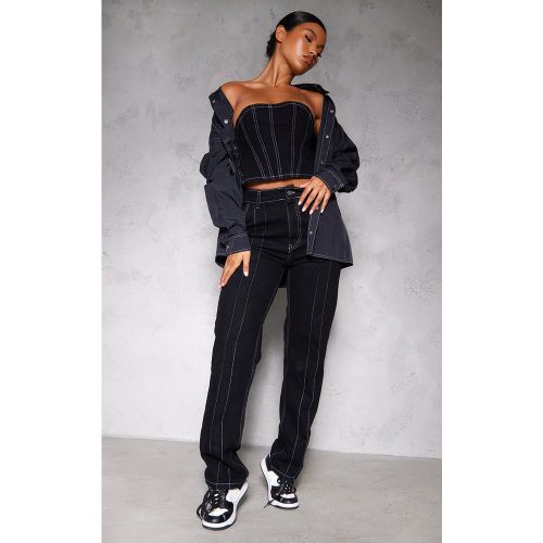 Jean droit à coutures contrastantes | Taille 32 - PrettyLittleThing - Modalova