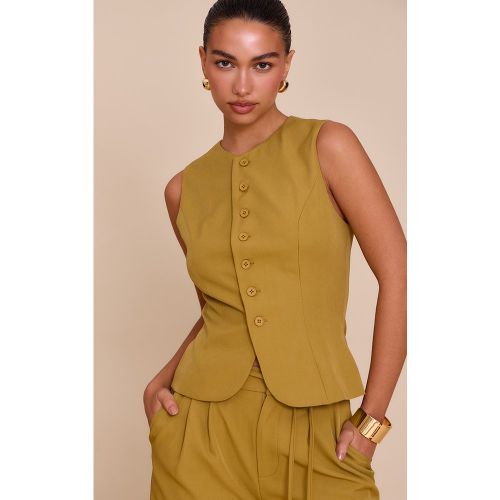 Gilet de tailleur tissé profond - PrettyLittleThing - Modalova