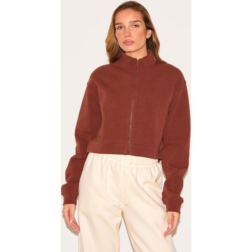 Sweat deluxe doublé à épaules carrées et zip - PrettyLittleThing - Modalova