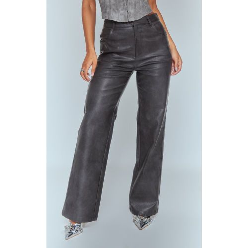 Pantalon droit noir délavé, Noir - PrettyLittleThing - Modalova