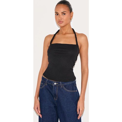 Top long en mesh dévoré à dos nu et bretelle torsadée - PrettyLittleThing - Modalova