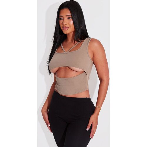 Shape Crop top côtelé à découpe et bretelles - PrettyLittleThing - Modalova