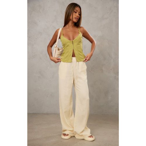 Pantalon texturé en coton style mousseline à cordons ajustables - PrettyLittleThing - Modalova