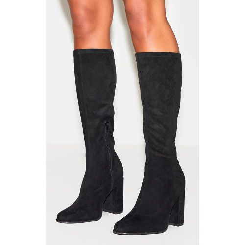 Bottes en suédine à bout rond et talon haut - PrettyLittleThing - Modalova