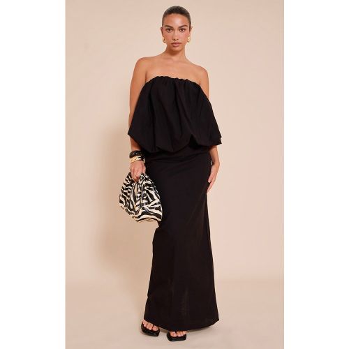 Jupe trapèze longue noire, Noir - PrettyLittleThing - Modalova