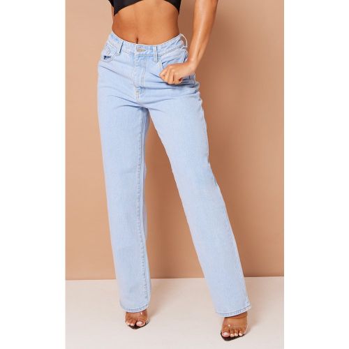 Jean boyfriend délavé bleu clair à taille en V sur l'arrière - PrettyLittleThing - Modalova