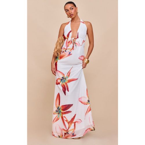 Robe longue imprimé noué à décolleté - PrettyLittleThing - Modalova
