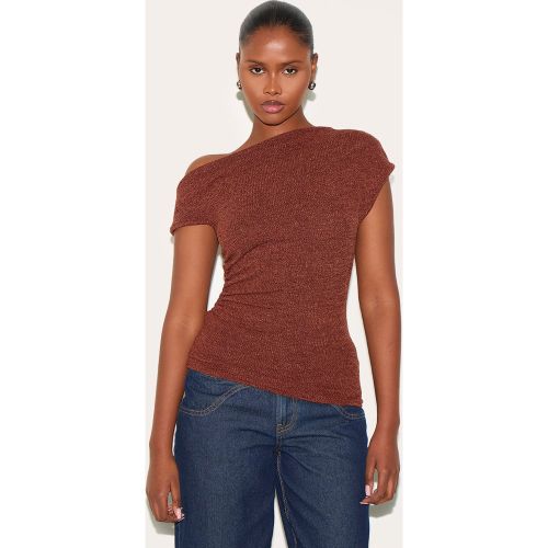 Top long asymétrique texturé froncé - PrettyLittleThing - Modalova