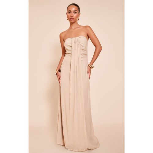 Robe bustier droite longue à détail drapé - PrettyLittleThing - Modalova