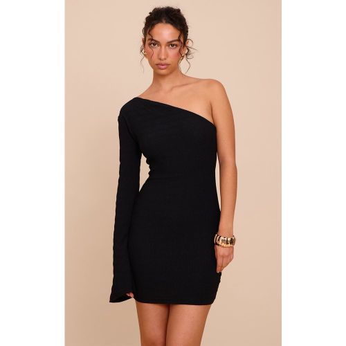 Robe moulante texturée à épaule unique et manche longue - PrettyLittleThing - Modalova