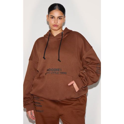 Plus Hoodie oversize à slogan imprimé - PrettyLittleThing - Modalova