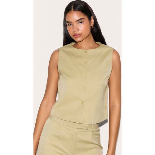 Tall Gilet de tailleur court sans manches à boutons - PrettyLittleThing - Modalova