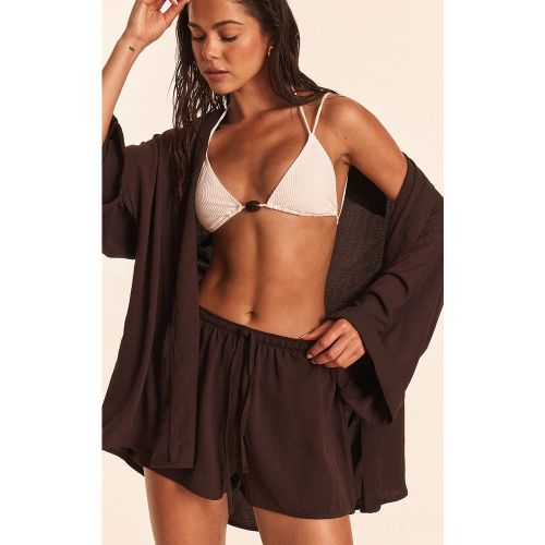 Short de plage fluide en effet lin à cordons ajustables - PrettyLittleThing - Modalova