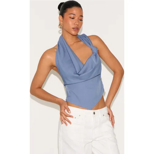Top long tissé à col bénitier - PrettyLittleThing - Modalova