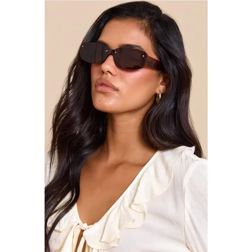Lunettes de soleil carrées en écailles - PrettyLittleThing - Modalova