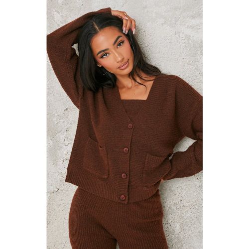 Petite Cardigan oversize en maille côtelée | Taille Large - PrettyLittleThing - Modalova