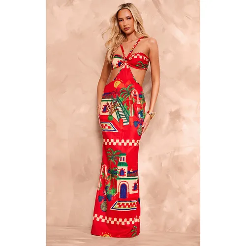 Tall Robe longue imprimé tropical à découpe - PrettyLittleThing - Modalova