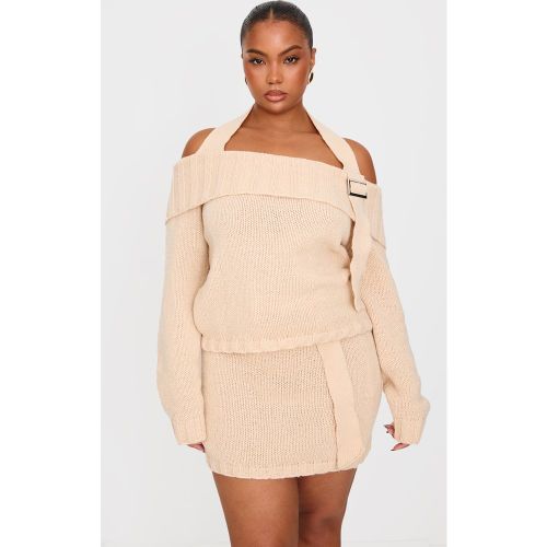 Plus Pull en maille tricot repliée à détail boucle - PrettyLittleThing - Modalova