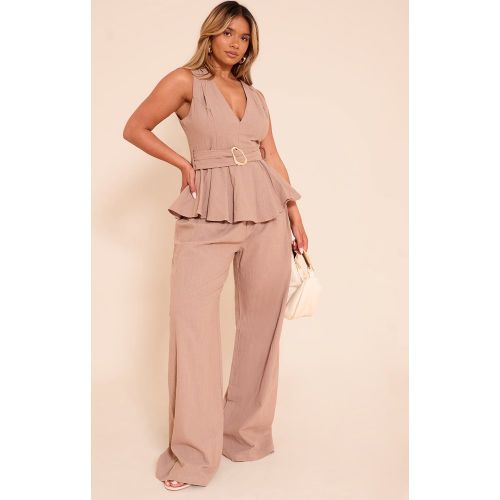 Shape Pantalon large en effet lin à taille haute - PrettyLittleThing - Modalova