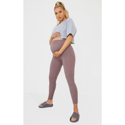 Maternité Legging de grossesse côtelé à bande de soutien détail contours - PrettyLittleThing - Modalova