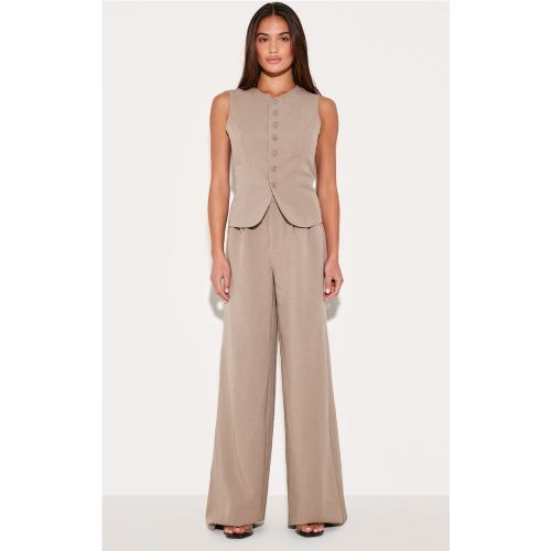 Pantalon de tailleur large tissé à détail noué - PrettyLittleThing - Modalova