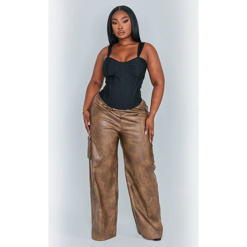 Plus Pantalon large cargo délavé à taille haute - PrettyLittleThing - Modalova