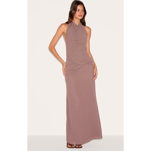 Robe longue en mousseline de soie à détail torsadé - PrettyLittleThing - Modalova