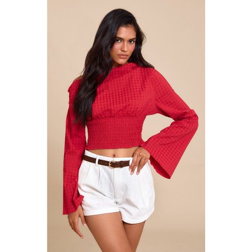 Top asymétrique froncé - PrettyLittleThing - Modalova