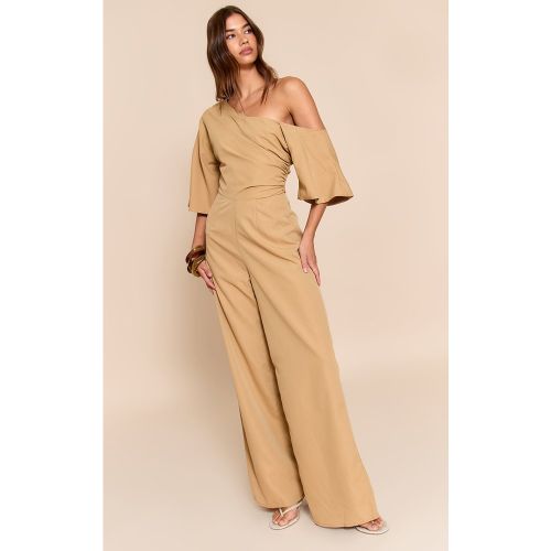 Combinaison large asymétrique tissée à manches courtes - PrettyLittleThing - Modalova